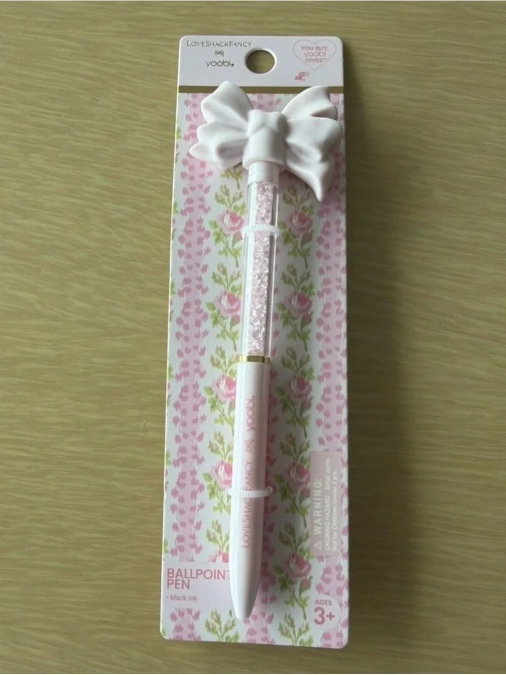 Love Shack Fancy x Target Yoobi Pink Bow Top Ballpoint Pen